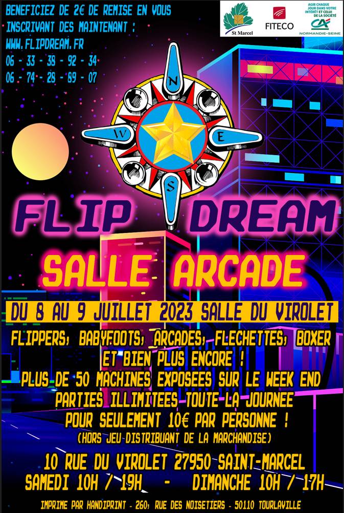 Salle arcade éphémère des 08 et 09 juillet 2023 à Saint Marcel 27950