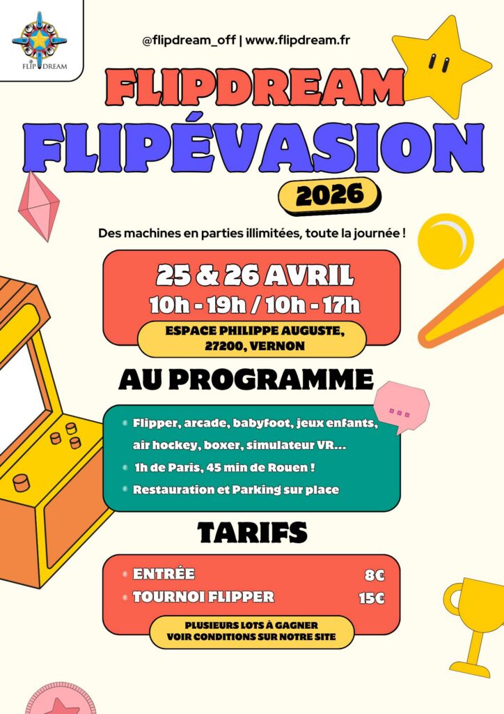 FlipÉvasion 2026 — Le rendez-vous des passionnés de flippers !